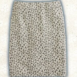 J. Crew Vineyard Leaf Jacquard Pencil Skirt Size 6